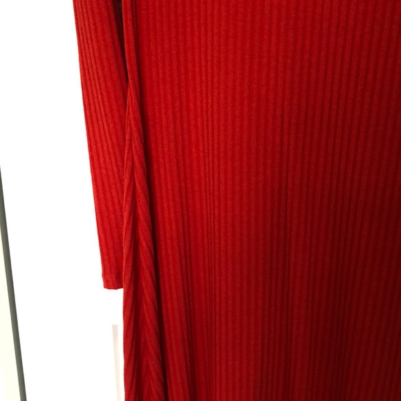 Orange/Red Midi Sweater Dress - Picture 2 of 3